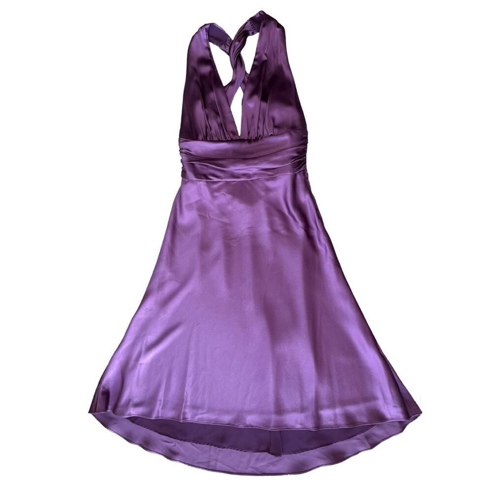 Y2k prom dress fairy grunge purple sz 4 Nicole miller silk twist back